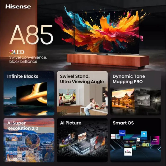 Hisense 55A85NTUK 55" Smart 4K Ultra HD HDR OLED TV