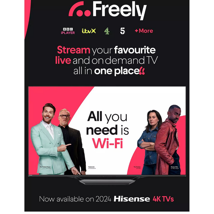 Hisense 55E77NQTUK PRO, 55-inch, QLED, 4K HDR, Smart TV Digiland Outlet Store