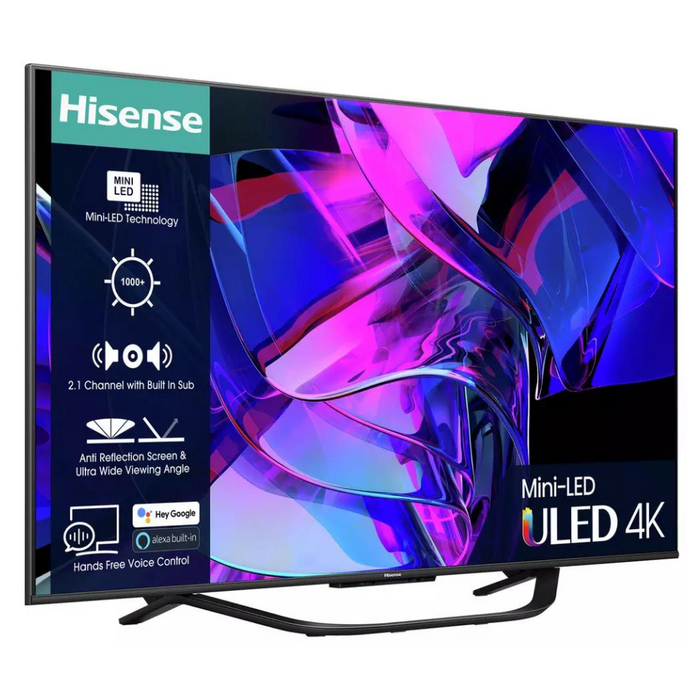 Hisense 55U7KQTUK, 55 inch, 4K Ultra HD HDR, Mini LED, Smart TV Hisense