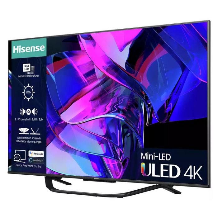 Hisense 55U7KQTUK, 55 inch, 4K Ultra HD HDR, Mini LED, Smart TV Hisense