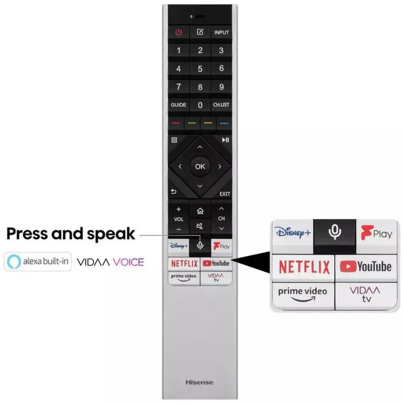 Hisense 55U7KQTUK, 55 inch, 4K Ultra HD HDR, Mini LED, Smart TV Digiland Outlet Store