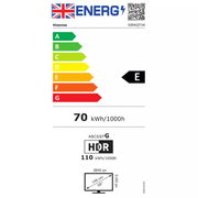 Hisense 58 Inch 58E6QTUK Smart 4K UHD HDR LED Freely TV Hisense