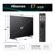 Hisense 65E7QTUK 65" 4K QLED Smart AI TV Hisense