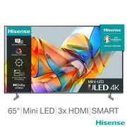 Hisense 65U6KQTUK 65 Inch Mini LED 4K UHD Smart TV Digiland Outlet Store