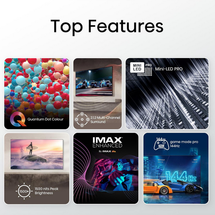 Hisense 75U8KQTUK, 75 inch, Mini-LED, Ultra HD 4K, Smart TV Digiland Outlet Store