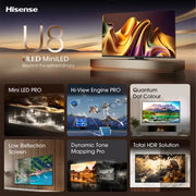 Hisense 75U8NQTUK 75 inch Mini-LED 4K HDR Smart Freely TV Digiland Outlet Store