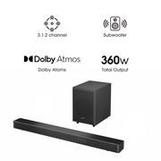 Hisense AX3120G 3.1.2 Channel 360W Dolby Atmos Soundbar with Wireless Subwoofer Digiland Outlet Store