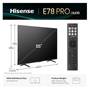 Hisense E78Q PRO 55" 4K 144Hz QLED Smart Hisense
