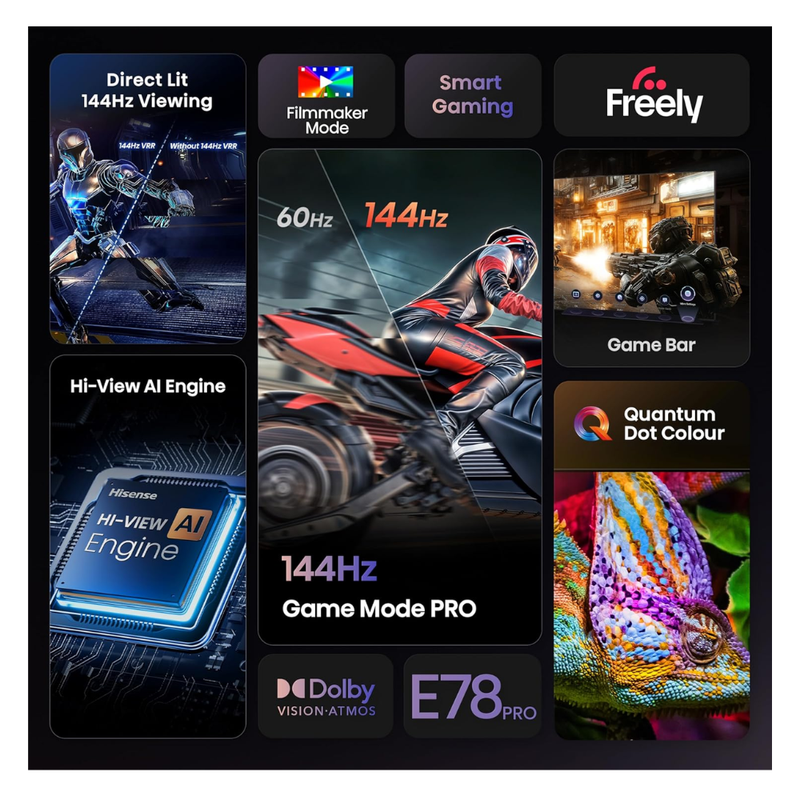 Hisense E78Q PRO 55" 4K 144Hz QLED Smart Hisense