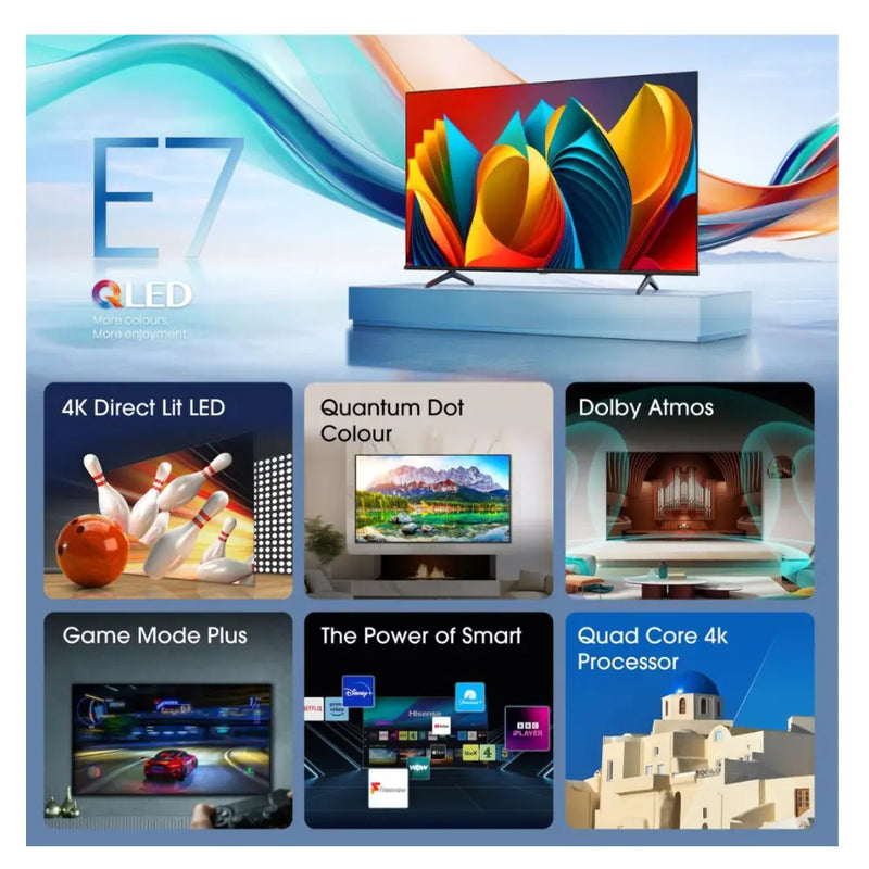 Hisense E7NQTUK 58" 4K QLED Smart TV