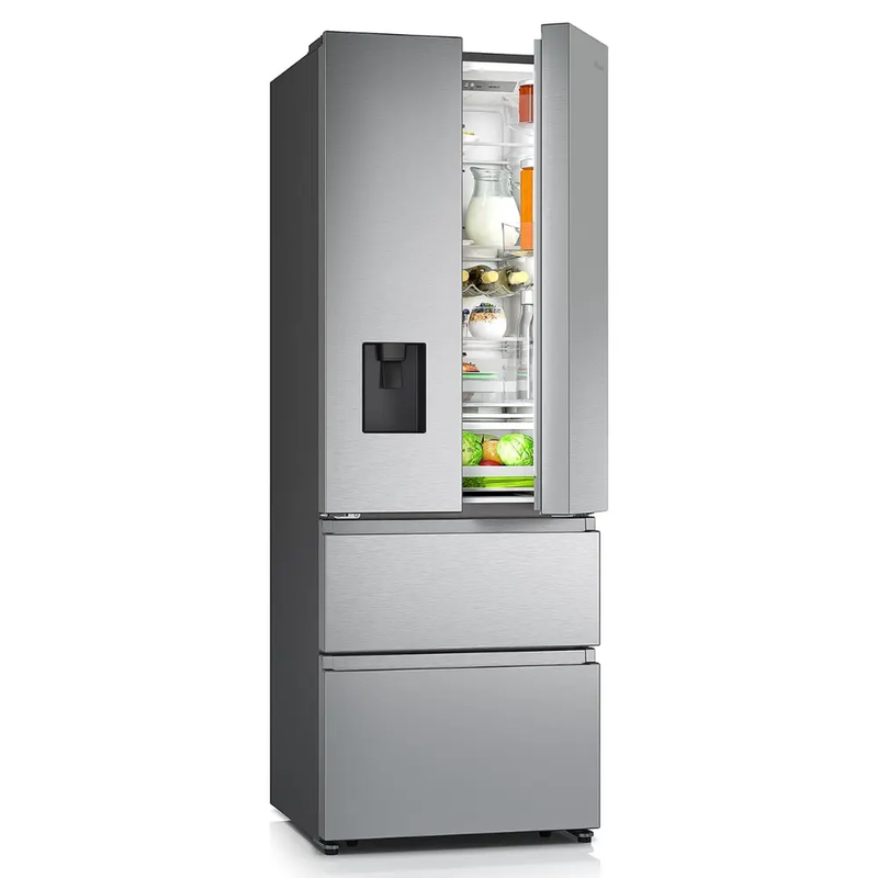 Hisense RF632N4WIF Freestanding French Door Fridge Freezer Metallic with Water Dispenser