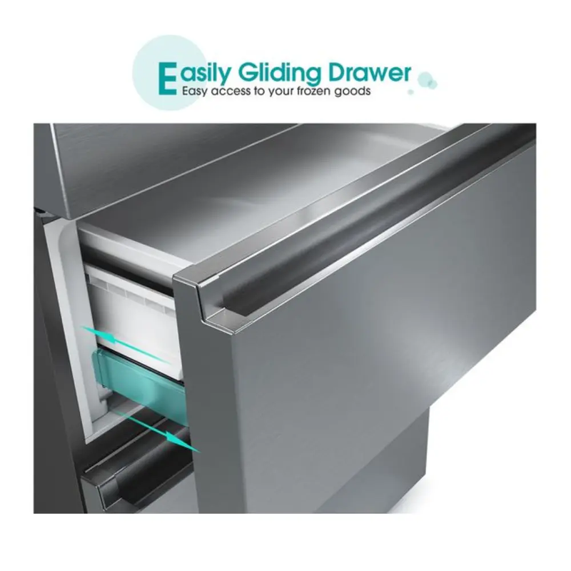 Hisense RF632N4WIF Freestanding French Door Fridge Freezer Metallic with Water Dispenser