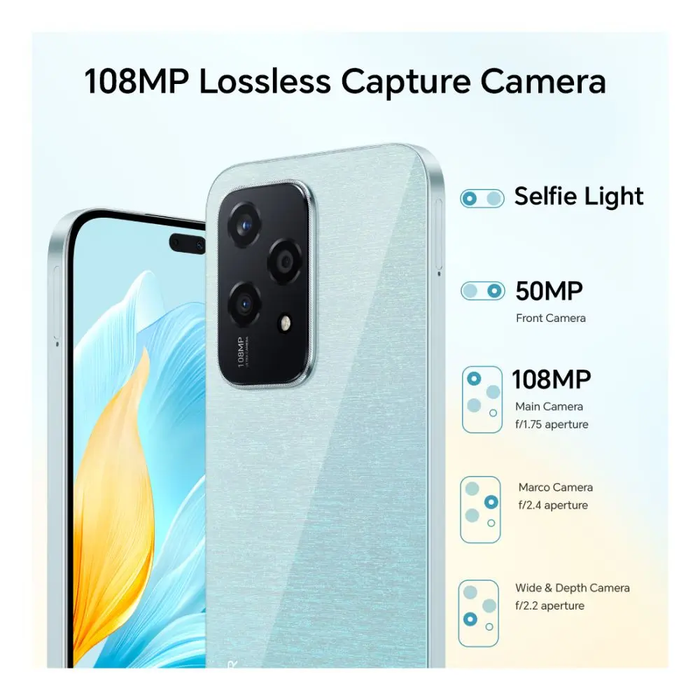 Honor 200 Lite Mediatek Dimensity 6080 6.7" 8GB RAM 256GB Storage Smartphone