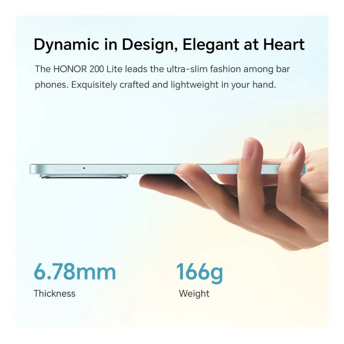 Honor 200 Lite Mediatek Dimensity 6080 6.7" 8GB RAM 256GB Storage Smartphone