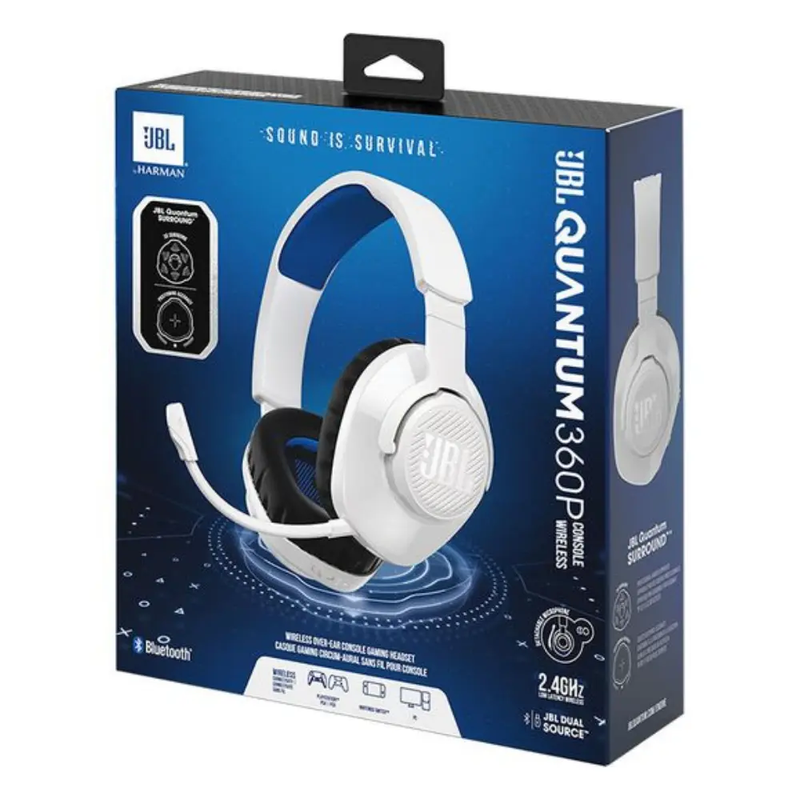JBL JBLQ360PWLWHTBLU Quantum 360P Wireless Gaming Headset for PlayStation - White & Blue