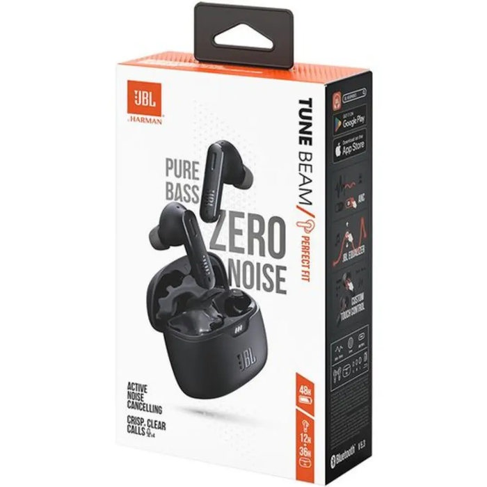 JBL Tune Beam Wireless Bluetooth Noise-Cancelling Earbuds - Black