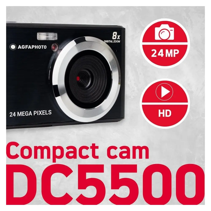 KODAK AGFA COMPACT DIGITAL CAMERA DC5500 BLACK