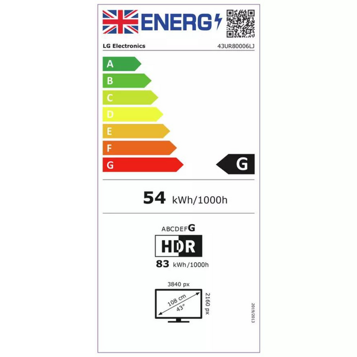 LG 43UR80006LJ 2023 UR80 Series - 43-inch, LED, 4K UHD, HDR, Smart TV Digiland Outlet Store