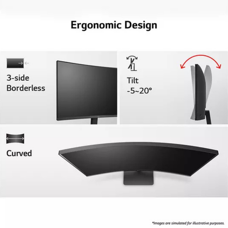 LG 32MR50C-B.AEKQ 32-inch VA Full HD 100Hz Tilt Adjustable Stand Curved Monitor Digiland Outlet Store