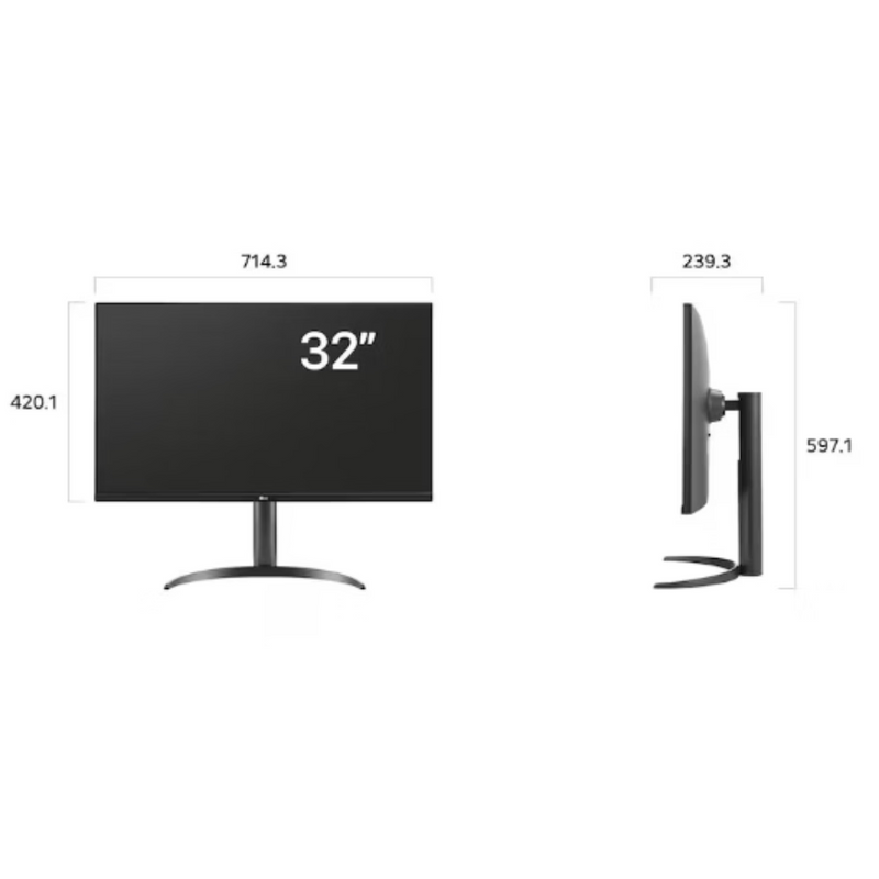 LG  32" UltraFine Monitor, 4K Display, Black - 32UR550K-B.AEK LG