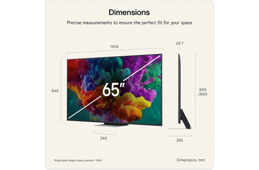 LG 65QNED86B6B 65 inch QNED evo Mini LED 4K HDR Smart TV LG