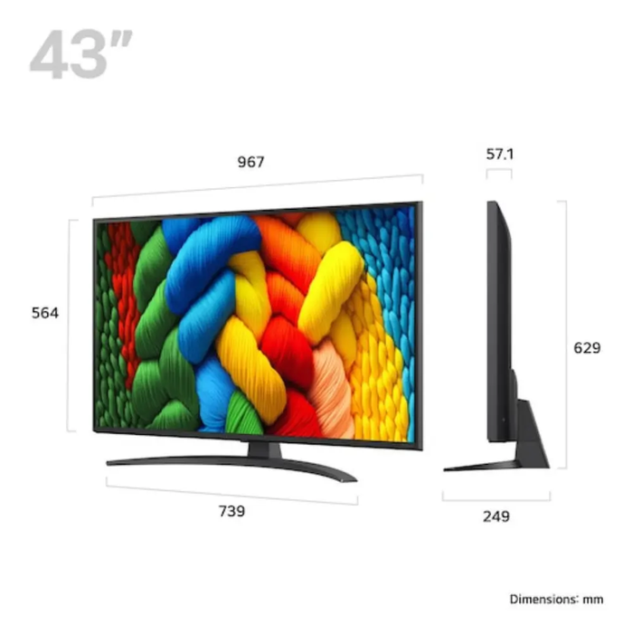 LG NANO81A 43" NanoCell AI 4K HDR Smart TV 2025 - 43NANO81A6A