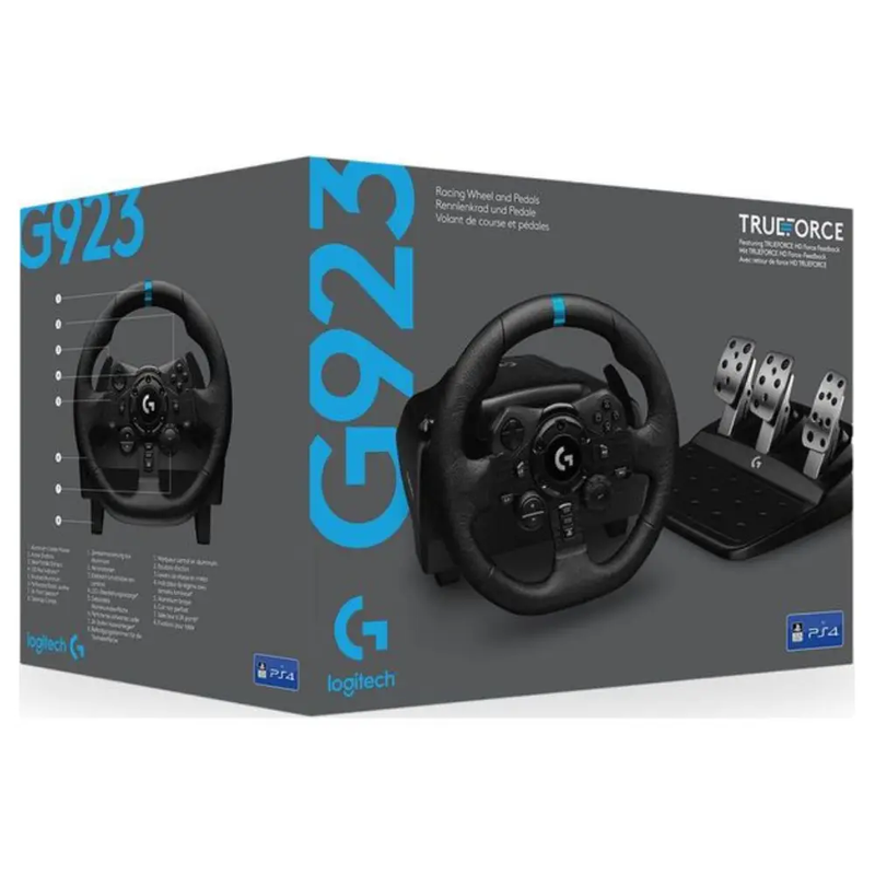 LOGITECH G G923 RACING WHEEL AND PEDALS BLACK