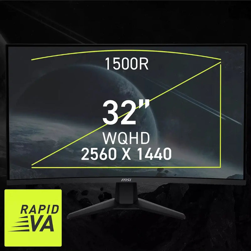 MSI MAG 32CQ6F 32-inch, WQHD, 180Hz, Adaptive-Sync Curved Gaming Monitor
