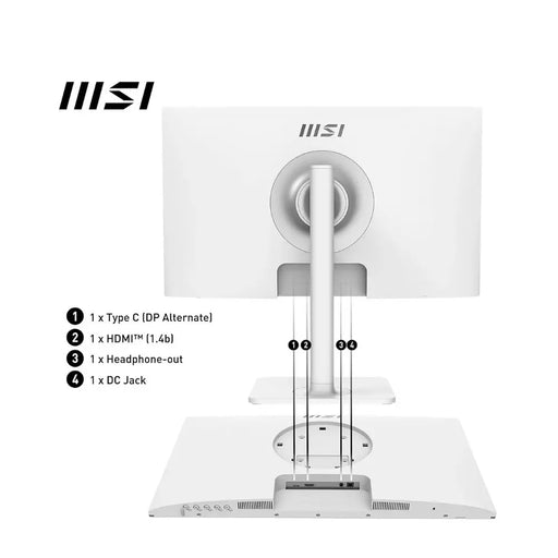 MSI Modern MD2412PW 23.8 Inch FHD Monitor - 100Hz, IPS, AMD Freesync, Adjustable Stand + Built In Speakers Digiland Outlet Store