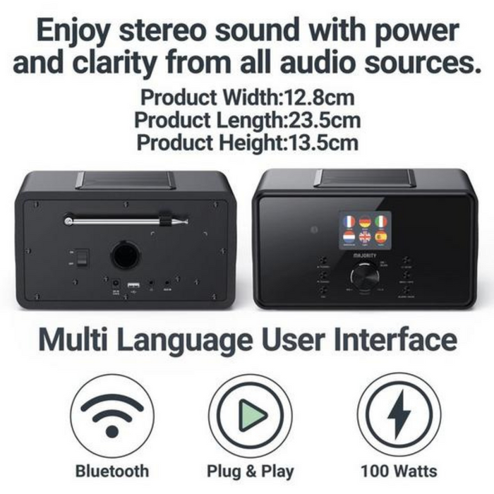 Majority Bard Music System with Internet, DAB and FM Radio Black Digiland Outlet Store