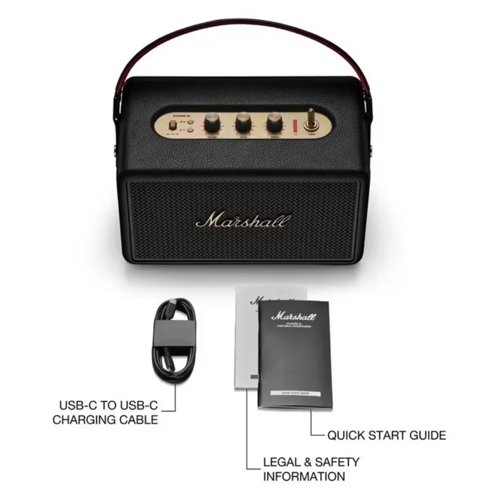 Marshall Kilburn III Portable Bluetooth Speaker BLACK & BRASS