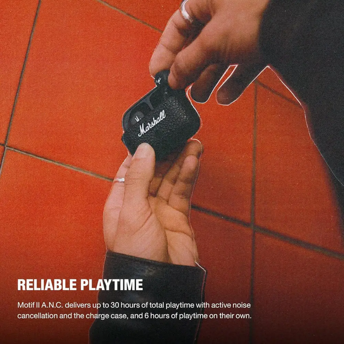 Marshall Motif II ANC - True Wireless Active Noise Cancelling Bluetooth Earbuds – Black