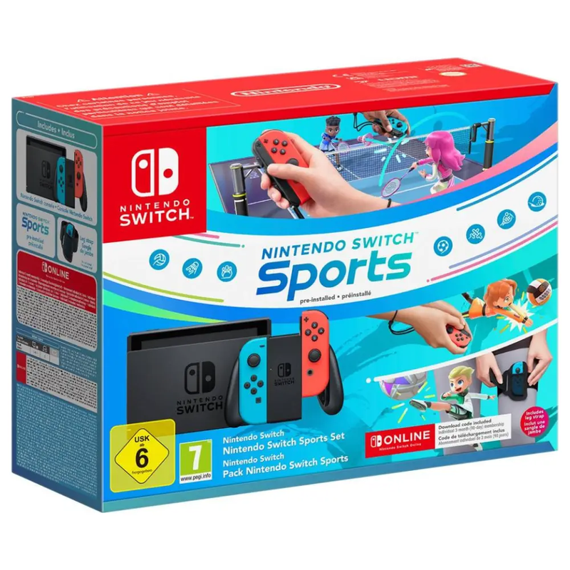 Nintendo Switch Neon Console with Switch Sports Set + Mario Kart 8 Deluxe