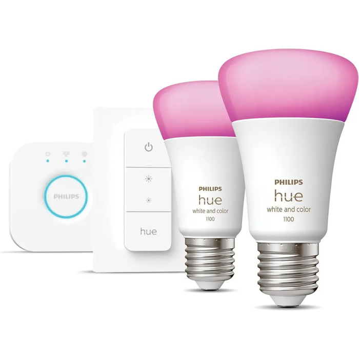 Philips Hue - Startkit 2xE27 + Bridge & Dimmer - White & Color Ambiance