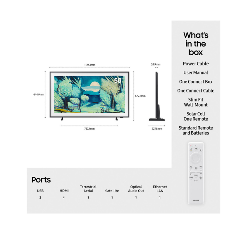 QE50LS03F, 50 Inch The Frame, QLED AI Samsung