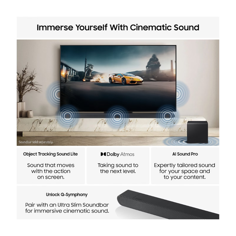 QE65S93F, 65 Inch OLED 4K AI Smart TV Samsung