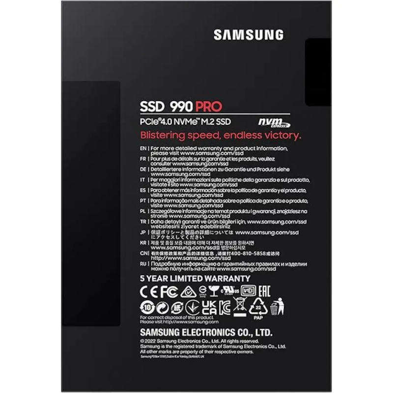 SAMSUNG MZ-V9P2T0BW 990 PRO PCIe 4.0 NVMe M.2 SSD