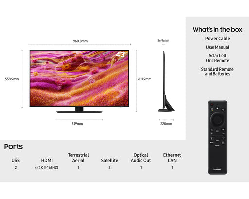 SAMSUNG QE43QN90FATXXU 43" 4K MINI LED SMART TV Digiland