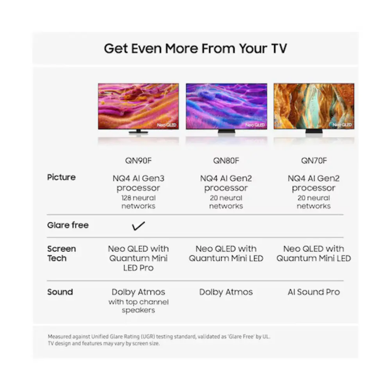 SAMSUNG QN70F 55" Neo QLED 4K Mini LED Vision AI Smart TV 2025 - QE55QN70F