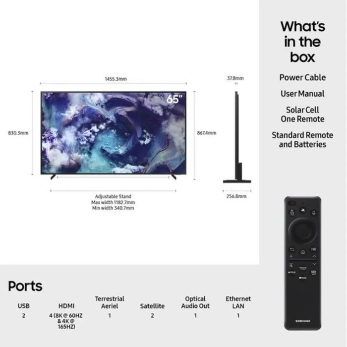SAMSUNG QN900F 65" Neo QLED 8K Mini LED Vision AI Smart TV 2025 - QE65QN900F