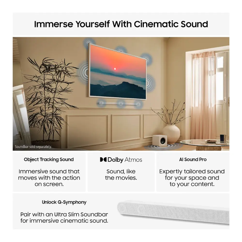 SAMSUNG The Frame Pro (2025) 65" Neo QLED 4K Art Mode Smart AI TV with Slim Fit Wall Mount - QE65LS03FW