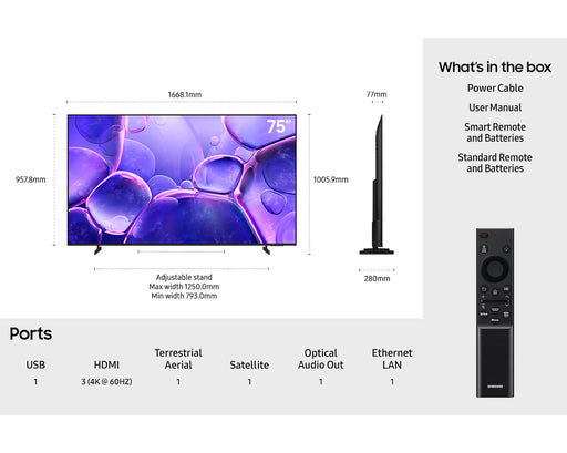 SAMSUNG UE75U8000FKXXU 75" Crystal UHD 4K Smart TV Samsung