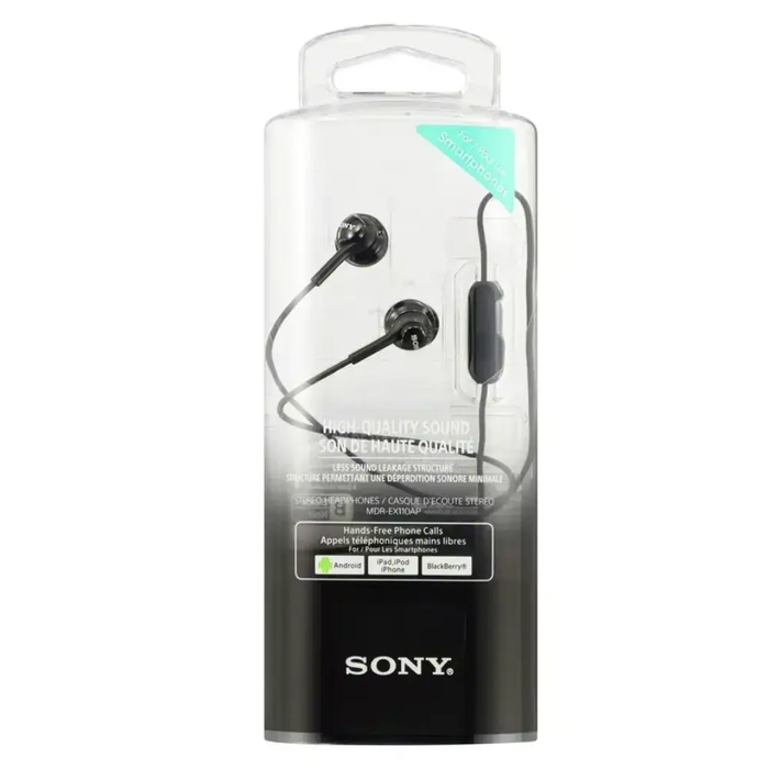 SONY EARPHONES BLACK MDR-EX110AP