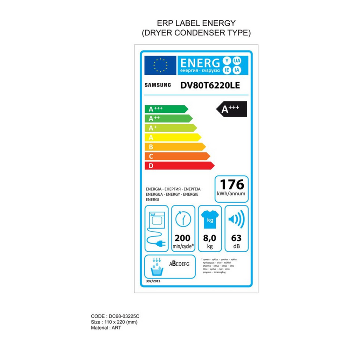 Samsung DV80T6220LE/S4 8.0kg Fully-Automatic Front Loading Dryer Digiland Outlet Store