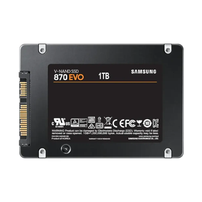 Samsung 870 EVO Series 2.5" SATA Internal SSD Drive, 1TB - MZ-77E1T0B/EU Samsung