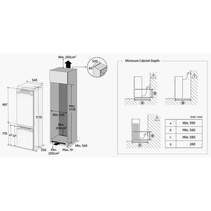 Samsung BRB26600FWW/EU Built In Fridge Freezer with SpaceMax™ Technology Digiland Outlet Store
