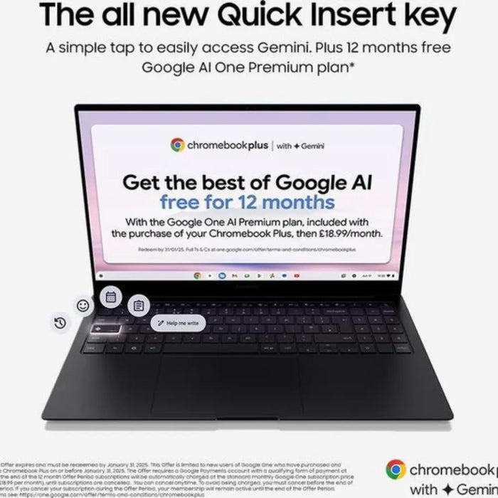 Samsung Galaxy 15.6" Chromebook Plus - Intel® Core™ 5, 256 GB UFS