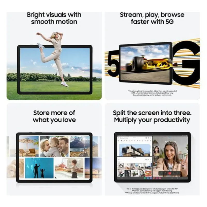 Samsung Galaxy Tab A9+ 11″ Tablet 64GB, Silver – SM-X210NZSAEUA