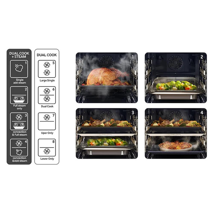 Samsung NV75T9979CD/EE Infinite Range Built In Dual Cook Steam Pyrolytic Single Oven – GREY Digiland Outlet Store