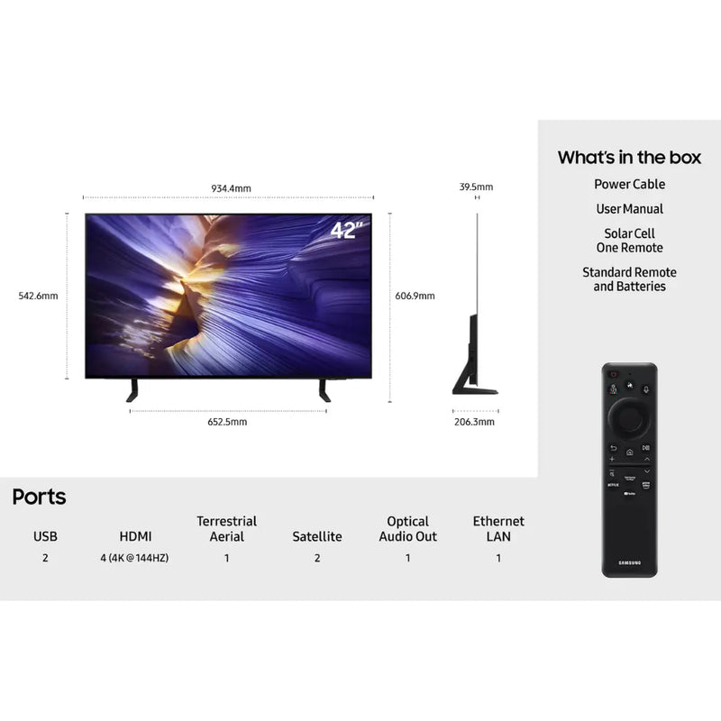 Samsung QE42S93F, 42 Inch OLED 4K AI Smart TV